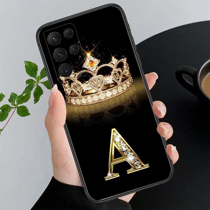 

Diamond Crown Letter Phone Case for Samsung Galaxy A73 A13 A22 A32 A71 A33 A52 A53 A72 A73 A51 A31 A23 A34 A54 A52 A53S Funda