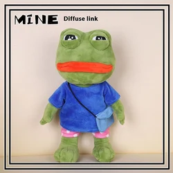 Original New Sad Frog Doll Plush Toy Juvenile Version Shoulder Bag Pepe Funny Green Frog Big Mouth Smiling Frog Boys Gifts