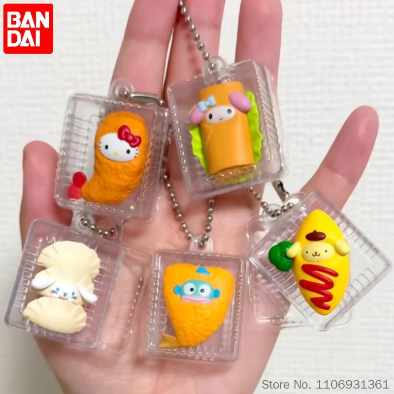 Bandai Japan Authentic Sanrio Mini Gashapon Figure Home Cooking Style Clear Package Keychain Pendant For Adult Collection