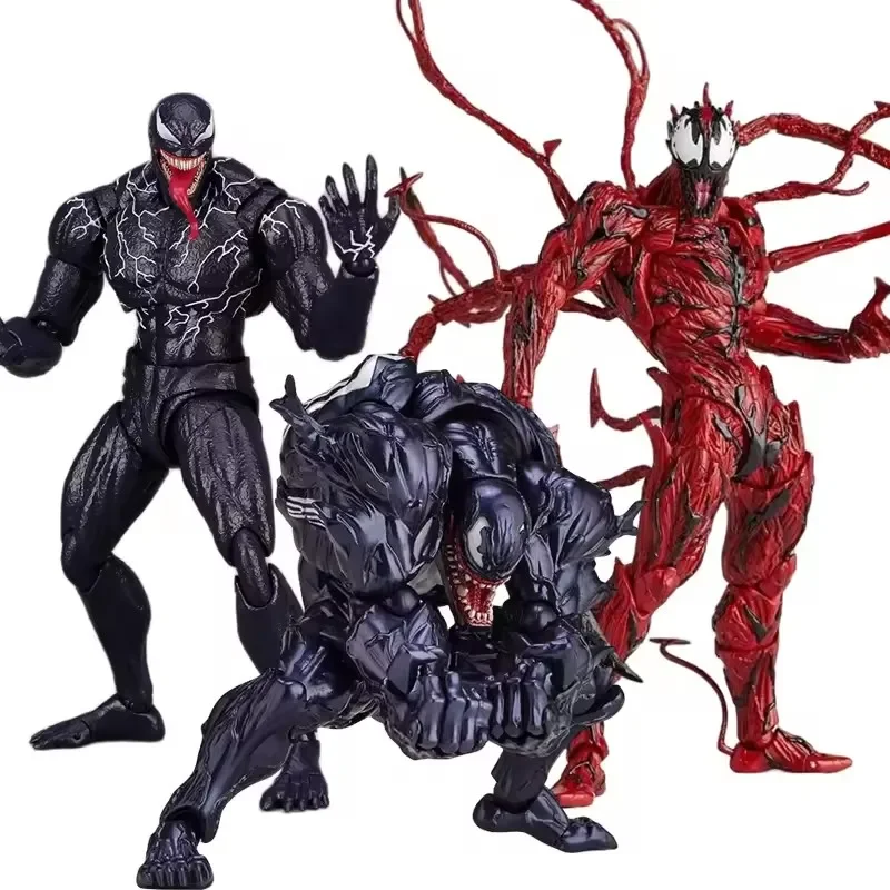 

AMAZING YAMAGUCHI Venom Carnage Spider Man legends Action Figure Joint Movable Face Statue Model Doll Collectible kids for Toy