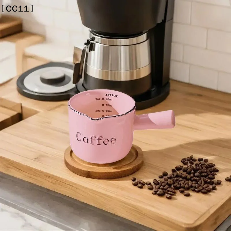 Afbeelding 4: Keramische Espresso Koffie Maatbeker Met Schaal Extractiebeker Melkkannetje Met Handvat Latte Mixer Schaal Maatbekers〔CC11〕