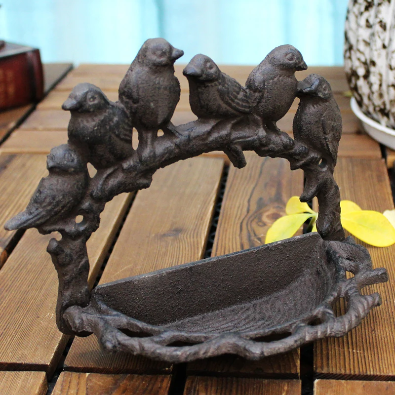 Cast Iron Craft Six Birds Shape Wall Hanging Key Box Storage Box Home Courtyard Wall Decoration Storage Box Wall Decoration