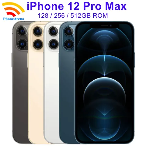 Original iPhone 12 Pro Max 6GB 128GB 256GB ROM Unlocked 5G iPhone12 Promax 6.7" Super Retina XDR OLED Face ID NFC Mobile Phone