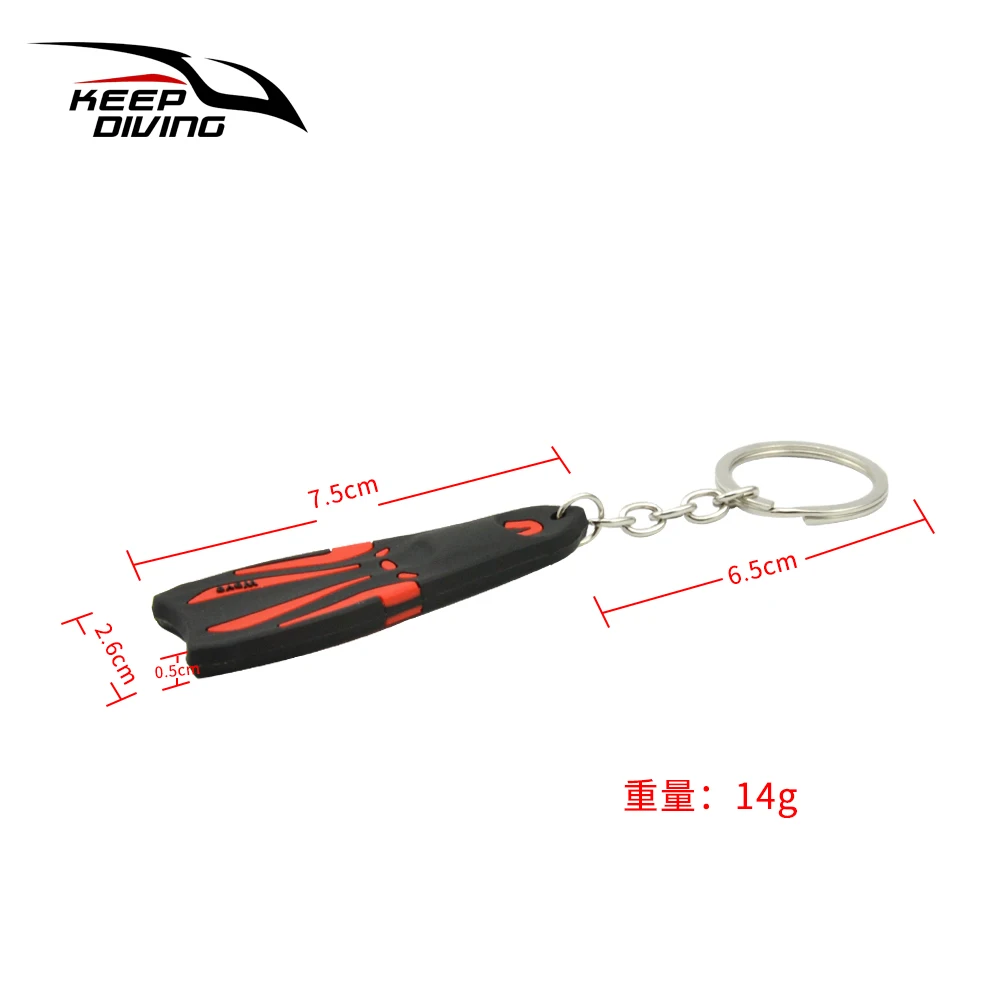 1 pcs Mini Scuba Flipper Key Chain Dive Fins Keychain Key Ring Holder Keyring Pendant Ornaments OW AOW Keepsake Zipper Handle