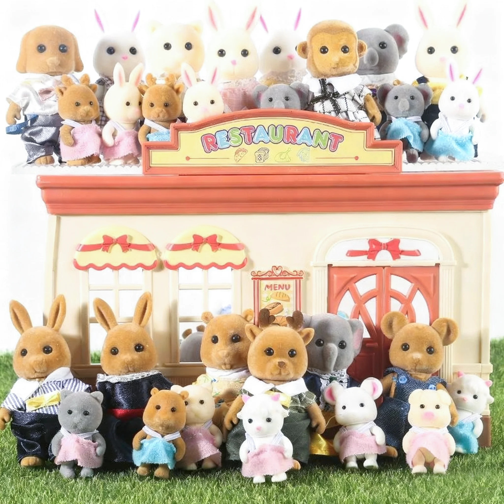 ชุดของเล่นจำลองครอบครัวกระต่ายป่า TINSOL ชุดเกม DIY ตุ๊กตาครอบครัวกระต่ายสัตว์ป่า ของเล่นจำลองสำหรับเด็ก