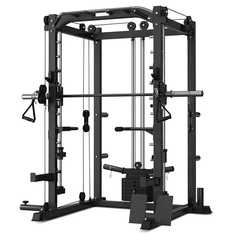 YTYINProfessional Gym Smith Machine Equipo de fitness comercial Jaula eléctrica Pórtico de pájaros Estante para sentadillas Entrenador integral
