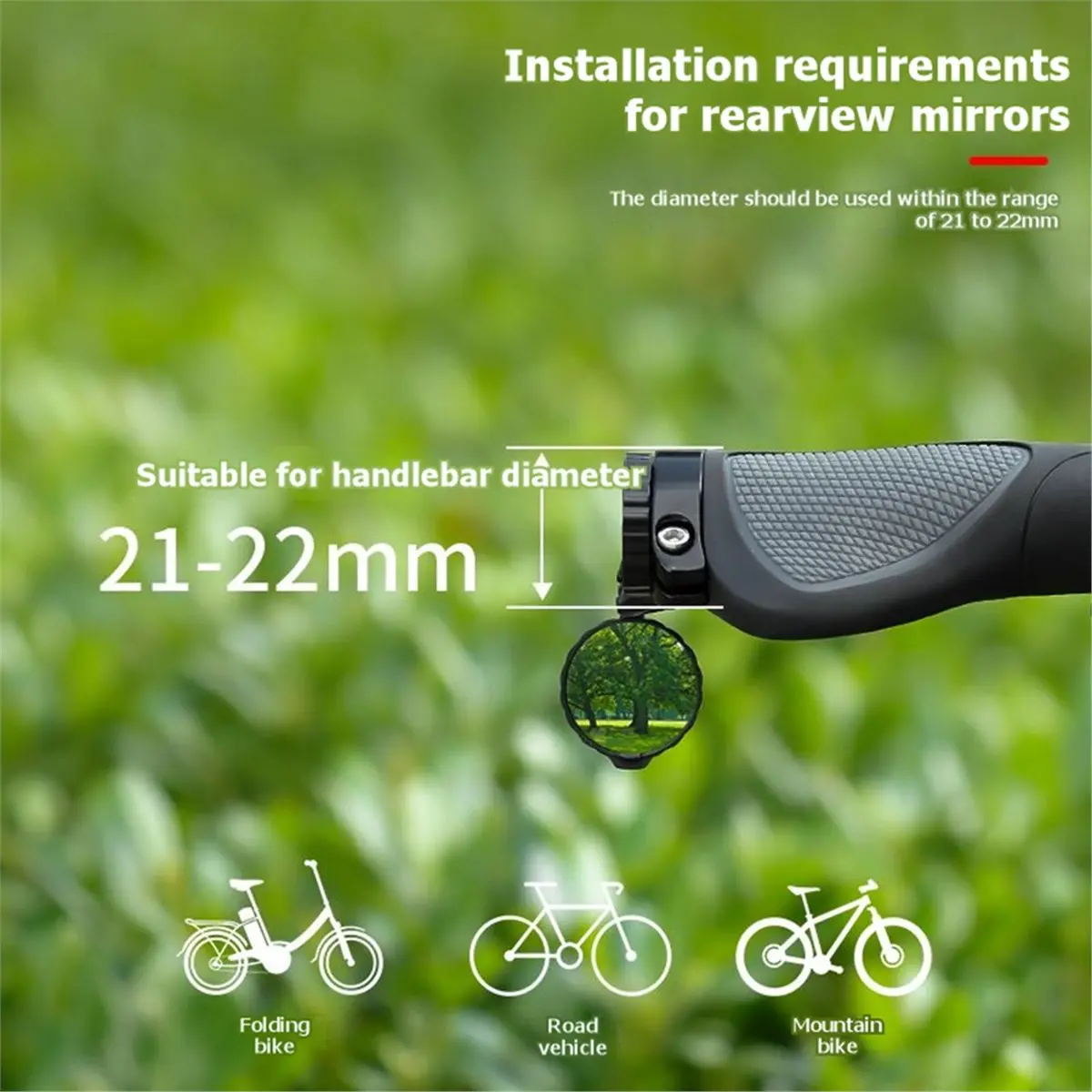

(ABHW) Bike Rear View Mirror 360° Adjustable Bicycle Mirrors 21-22mm Side Mirrors 2 Kit