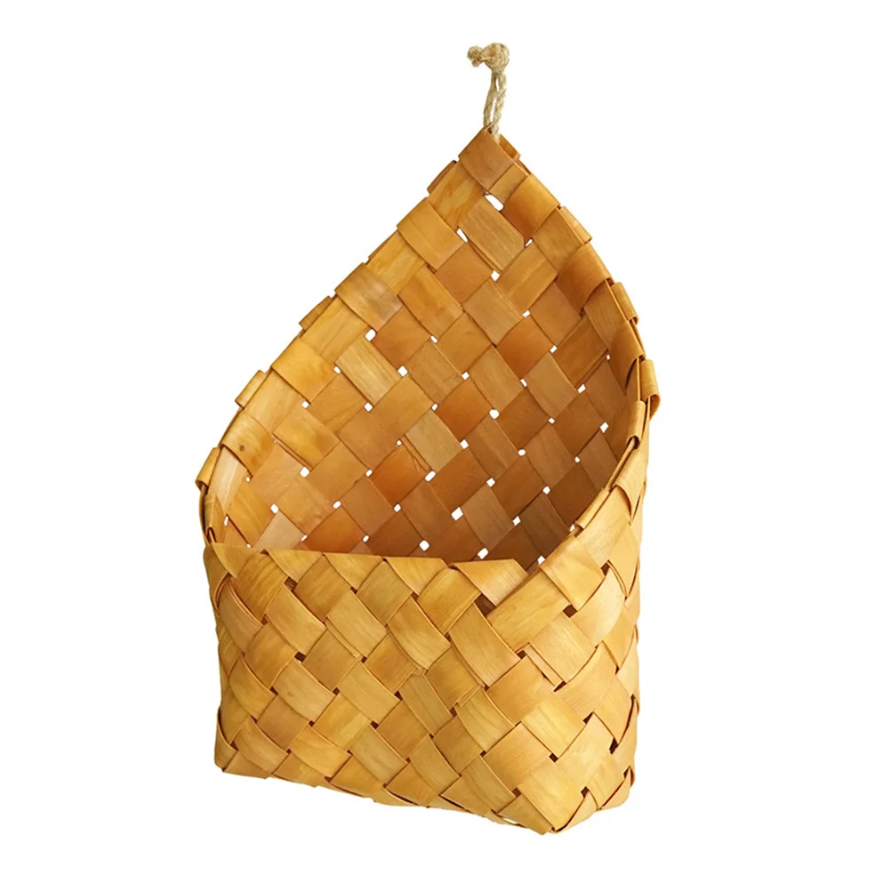 1 pçs cesta de carta tecida de madeira cáqui parede pendurado cesta de armazenamento decorativo vaso titular para plantas flores secas frescas casa