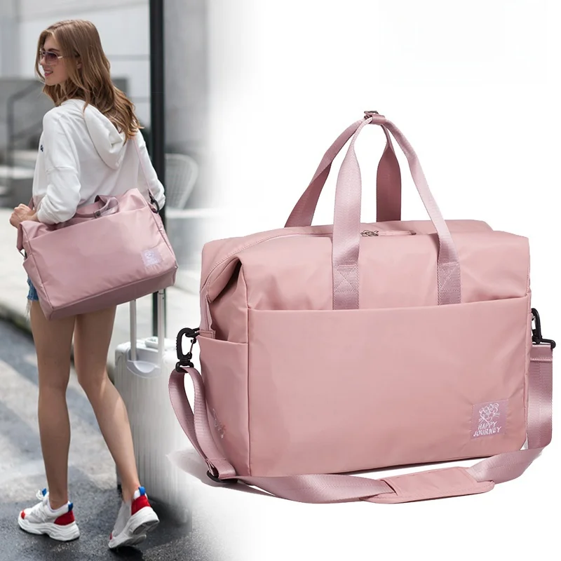 simplified-large-capacity-nylon-travel-bag-women's-handbag-single-shoulder-crossbody-bag-for-business-trips-and-tours