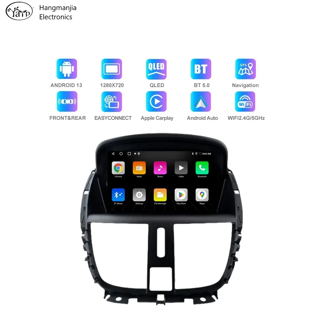 hangmanjia Car Radio For Peugeot 207 207CC 2006 - 2015 Android wireless CarPlay Auto intelligent systems autoradio Multimedia