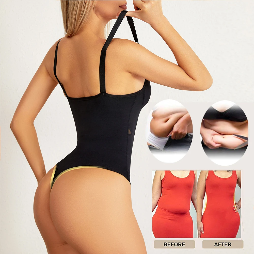 Women Thong Shapewear bodysuit for tummy control High Compression Abdomen Reducing Body Shaper Bodysuit