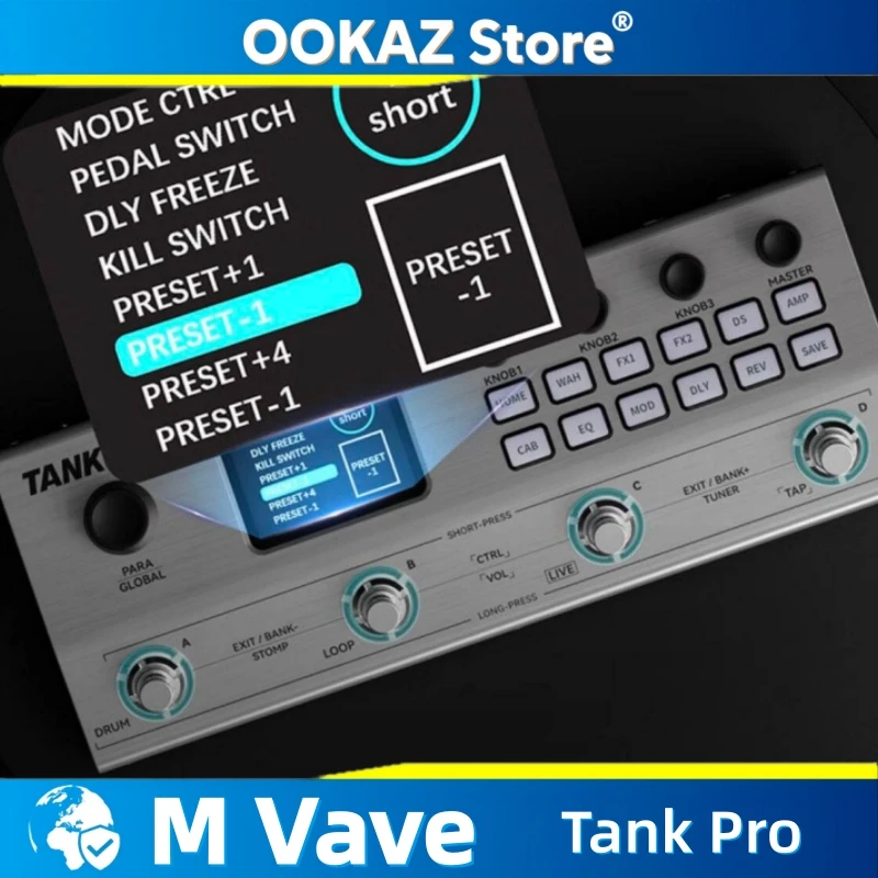 M Vave Tank Pro Electric Guitar Multi Effects Simulation Drum Pedal Bass Amplifier Machine Accompaniment Distortion Overdrives
