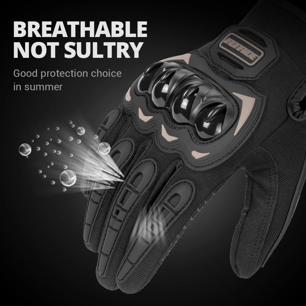 قفازات الدراجات النارية المضادة للسقوط قابلة للتنفس لجميع المواسم قفازات ركوب الخيل على الطرق الوعرة مقاومة للاهتراء شاشة تعمل باللمس قفازات رياضية خارجية