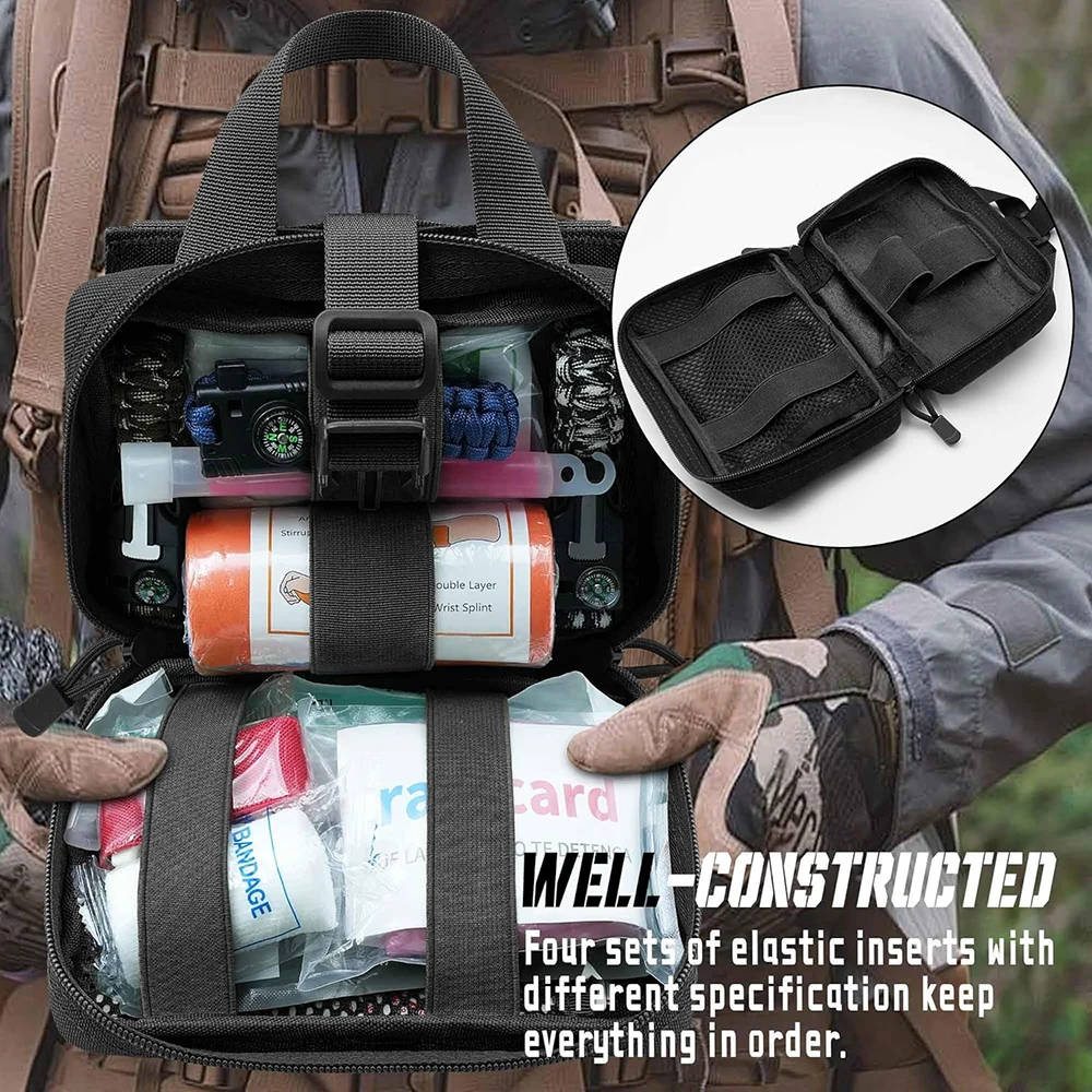 Tactical Survival Pouch Rip Away Molle Medical Kit Outdoor Sports Travel Camping Hiking Hunting Accessories Organizer Waist Bag