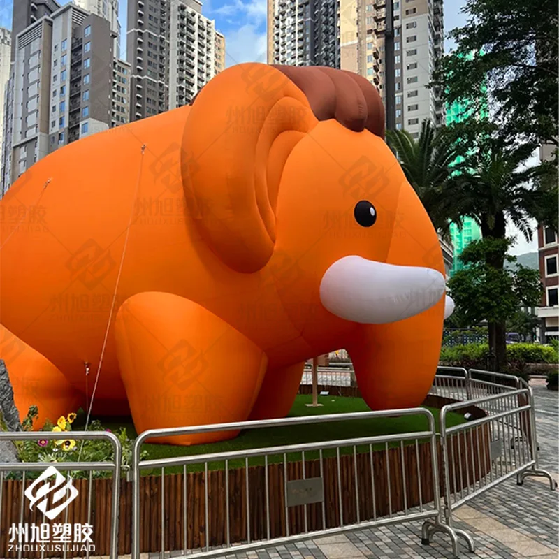 Giant inflatable cartoon elephant with white LED lights animal mascot amusement park activities decoration advertising props