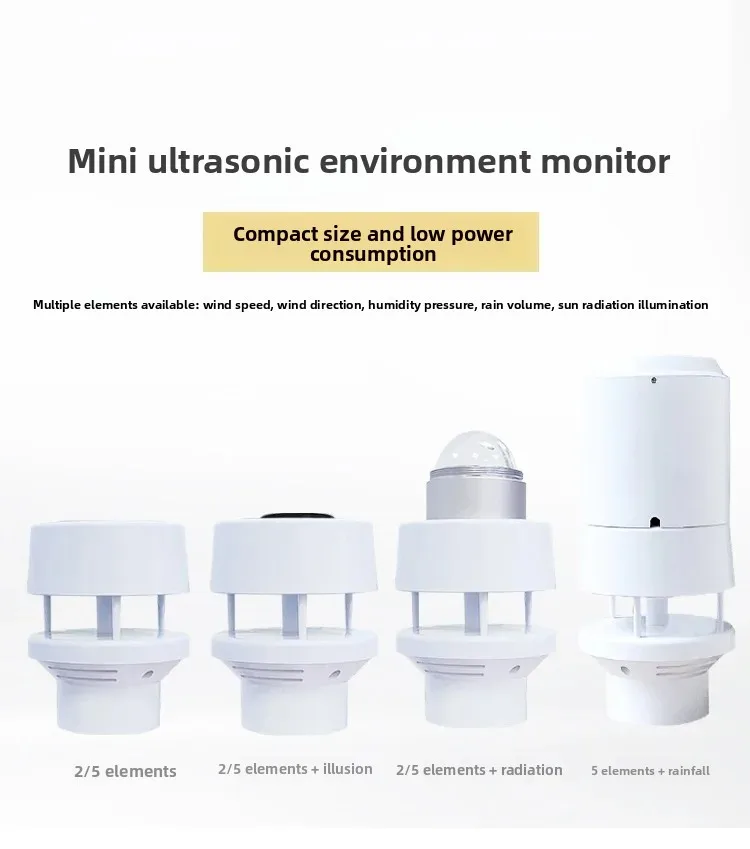 Sensore di temperatura e umidità della qualità dell'aria CE 4G RS485 Direzione della velocità del vento ad ultrasuoni a pioggia Stazione meteorologica compatta 6 in 1