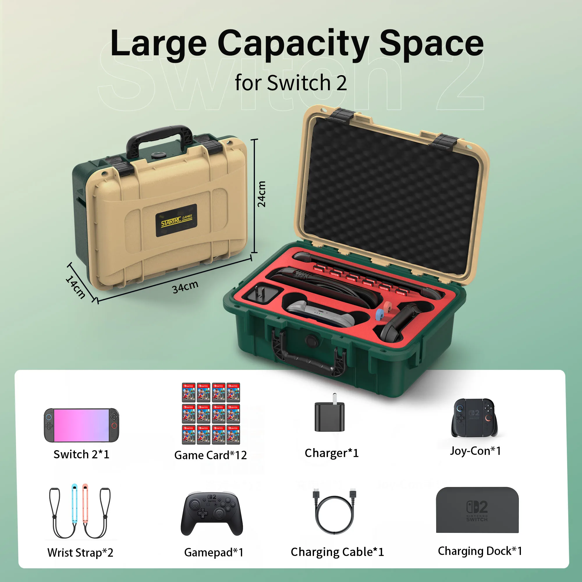 

Hard Carrying Case for Nintendo Switch 2,Soft Lining Hard Travel Case for Nintendo Switch 2 Console Pro Controller & Accessories