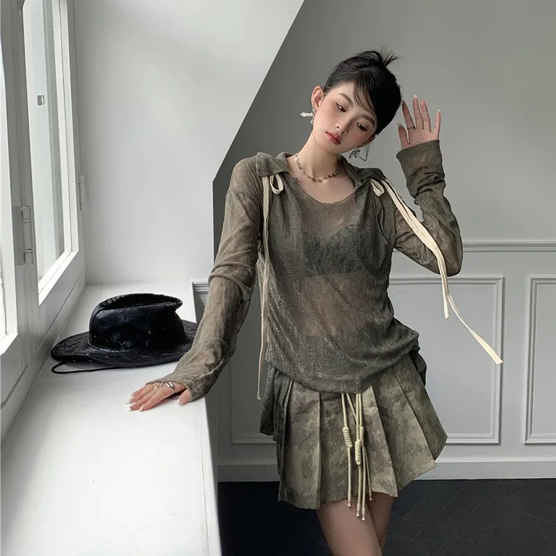 Girls Miniskirt Female Design Retro Girl Skirts Style 2024 Summer Party Sexy Trend New Woman Vintage Camouflage Mini Dress