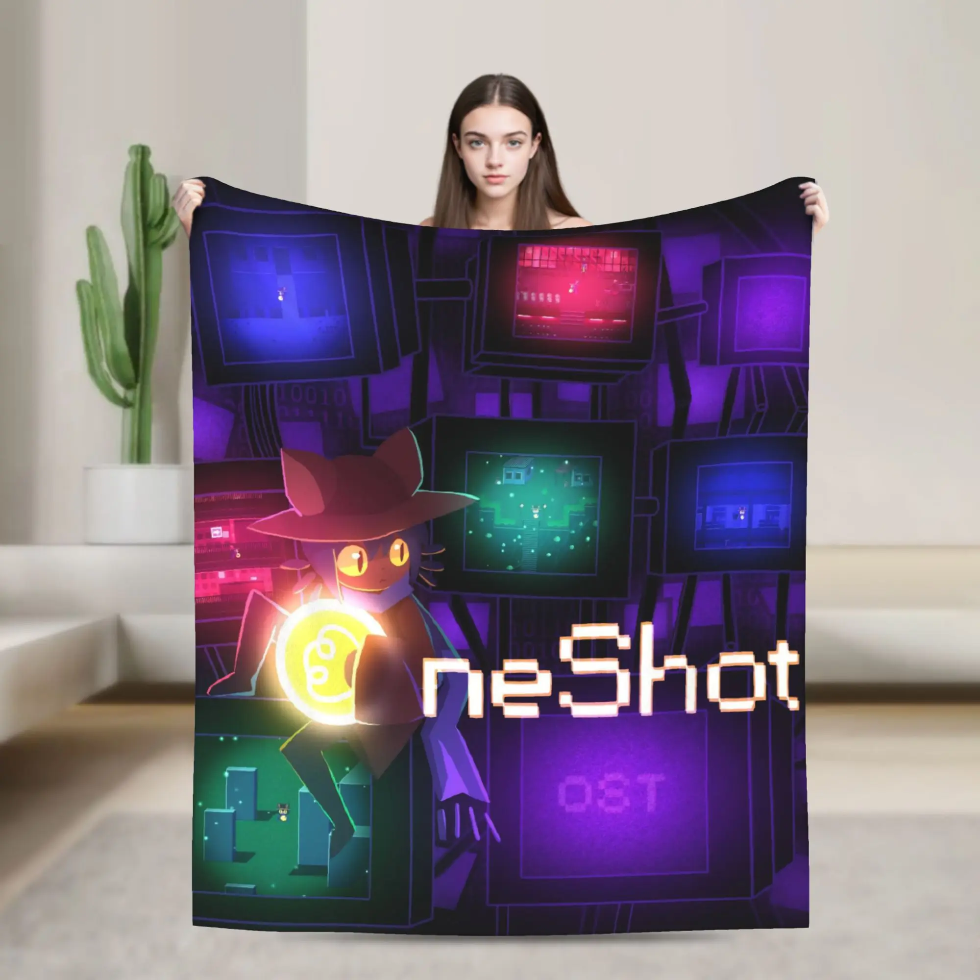 OneShots Niko Printed Blanket For Men Women Warm Cozy Fluffy  Throw Blankets for Couch 50x60 Inches Multiple Sizes