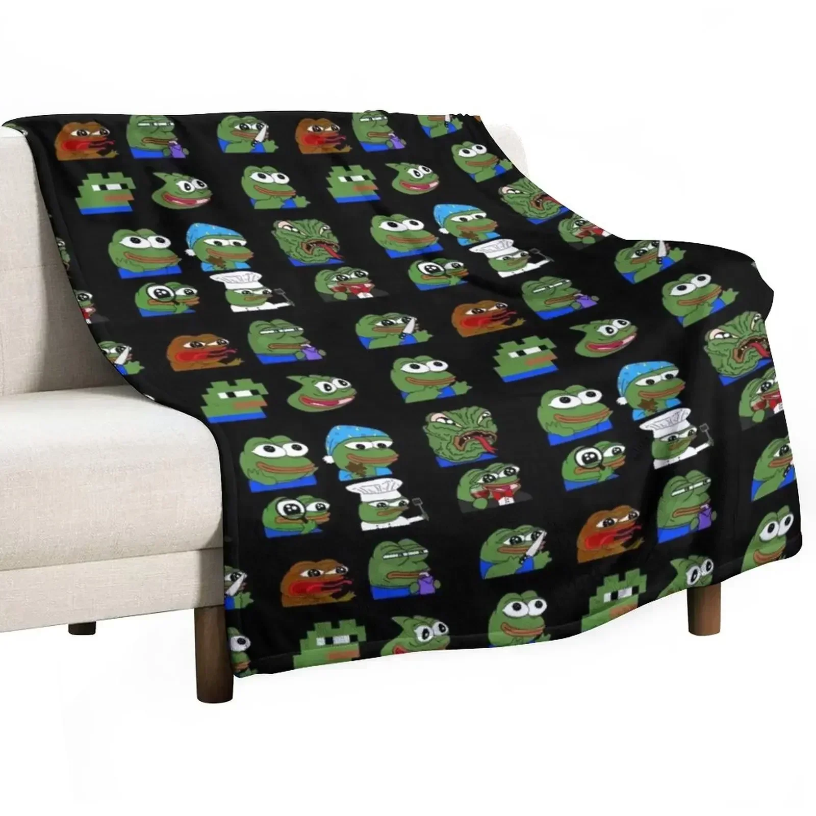 pepe peepo variety set (12 pepes edition) Throw Blanket Shaggy Luxury Brand Bed linens Large Blankets