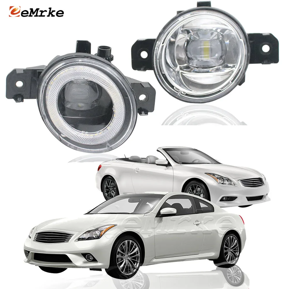 

2-IN-1 LED Fog Light Assembly for Infiniti G37 G37xS Q60 Q60S CV36 Convertible Coupe Angel Eye Aperture Daytime Running Lights