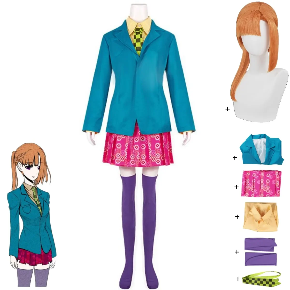 

Игра Your Turn To Die Chidouin Sara Косплей Костюм Японский JK Школьная форма Юбка Пальто Парик Взрослый Женский Сексуальный Костюм Кампуса
