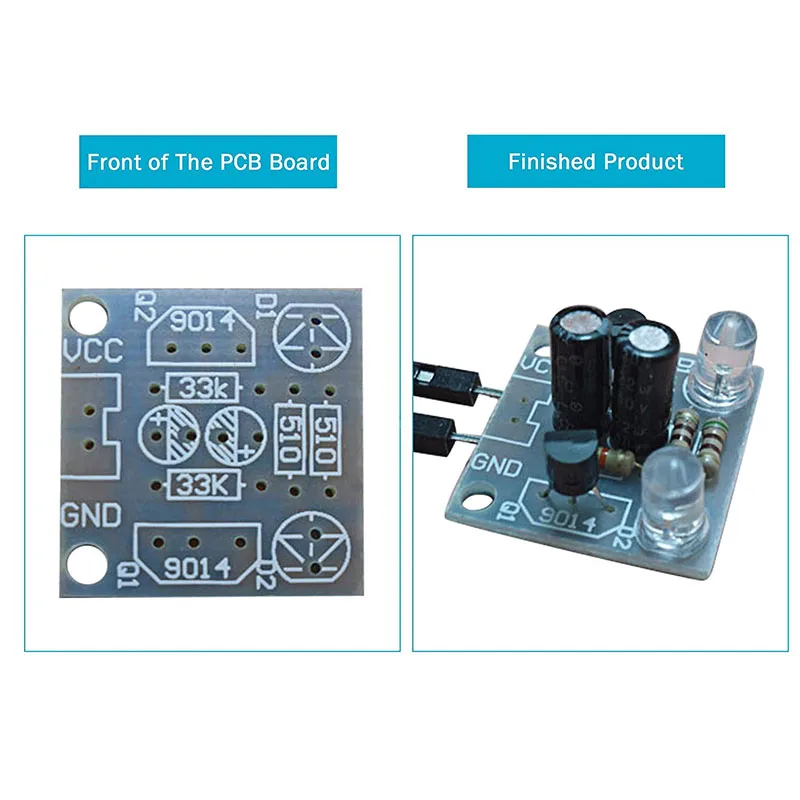 HOT-4-Piece Set 5Mm LED Flash DIY Kit Electronic Starter Kit PCB Circuit Welding Skills Learning Training Kit