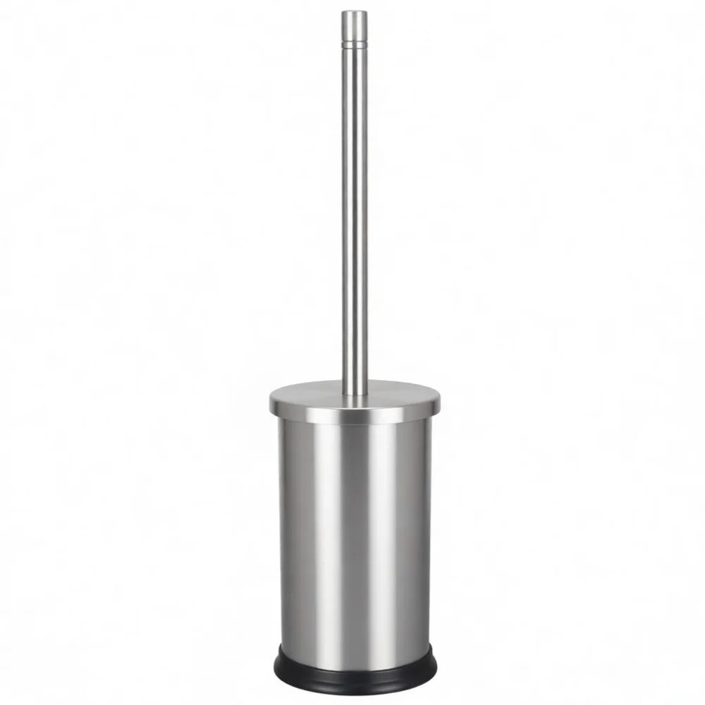 Minimalist Stainless Steel Toilet Bowl Scrubber With Holder Bathroom Deep Cleaning Tool Long Reach Bristle Brush Accessory view 5