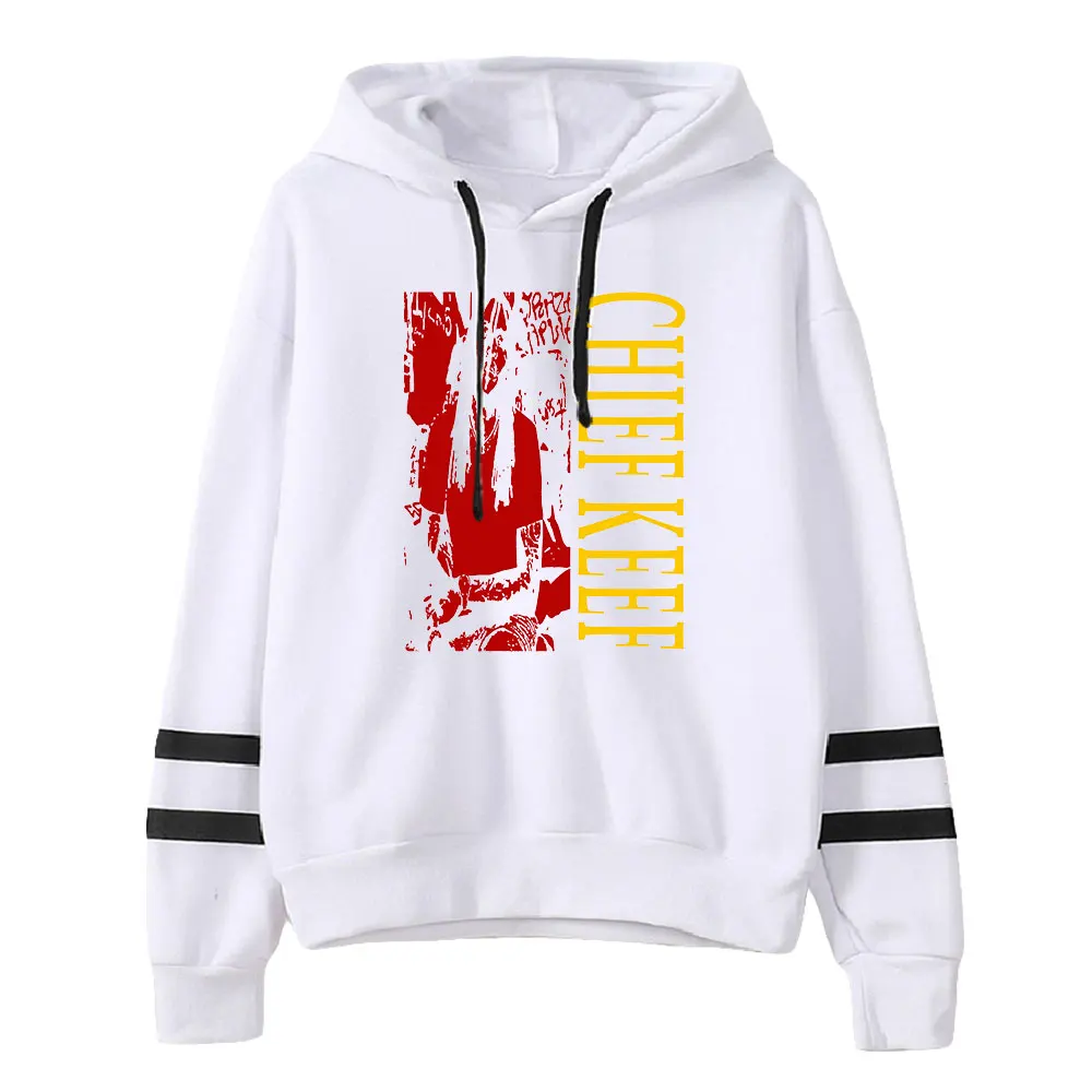 Chief Keef Merch Hoodie Unisex Pocketless Parallel Bars Sleeve Streetwear Women Men Sweatshirt Hip Hop Fashion Clothes