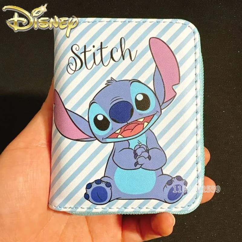 Disney Stitch ใหม่กระเป๋าใส่เหรียญขนาดเล็กแบรนด์หรูแฟชั่นผู้หญิงกระเป๋าใส่เหรียญการ์ตูนเด็กกระเป๋าใส่เหรียญหลายช่องใส่การ์ด