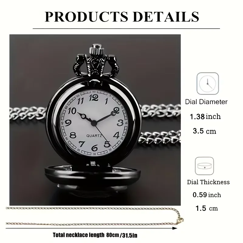 Exquisite and trendy Route 66 pocket watch necklace pendant accessory flip retro quartz pocket watch medium size