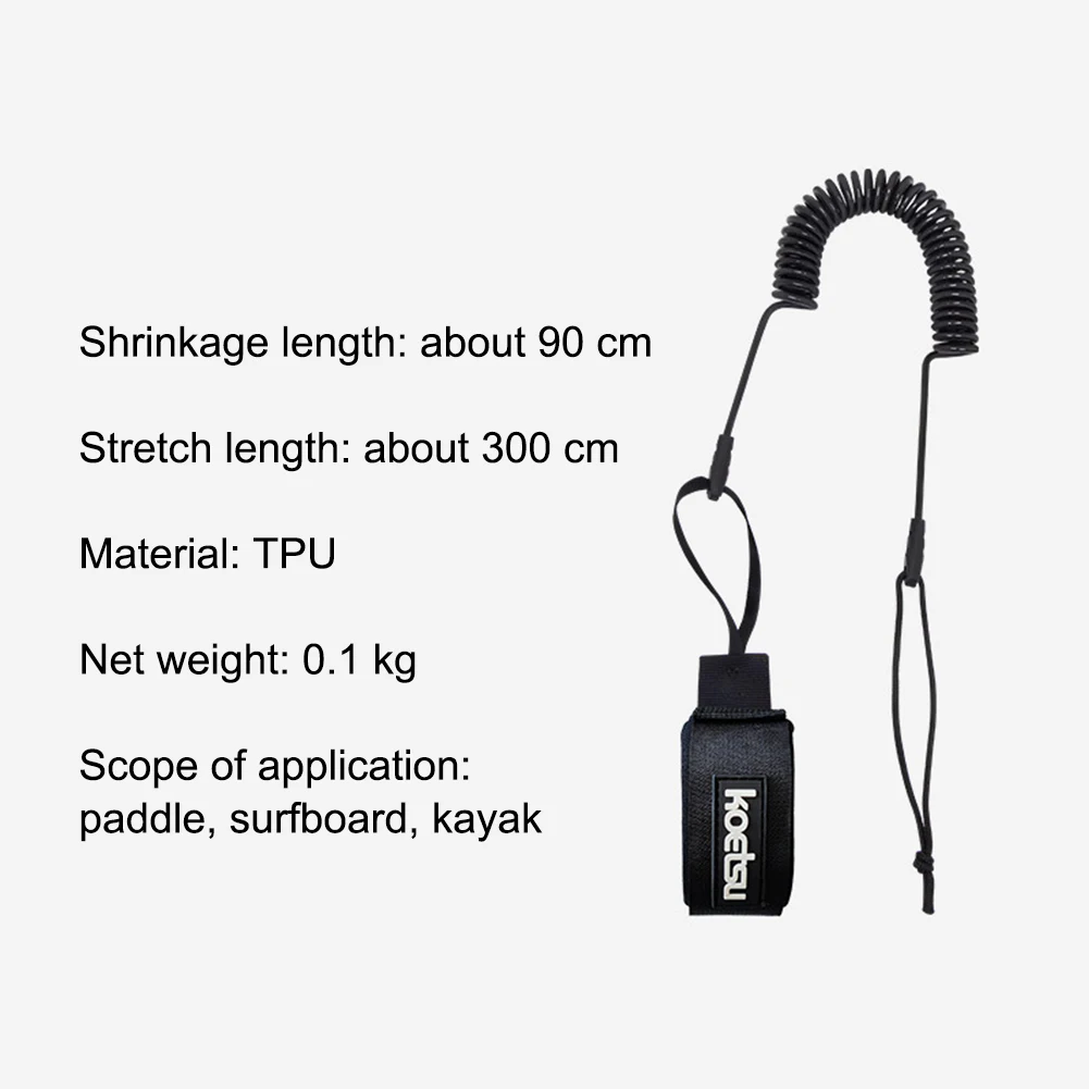 Sup Board Foot Leg Rope Surf Sup Ankle Safety Leash Adjustable Coiled Bodyboard Leash SUP Spring Wrist Strap Surfing Rope