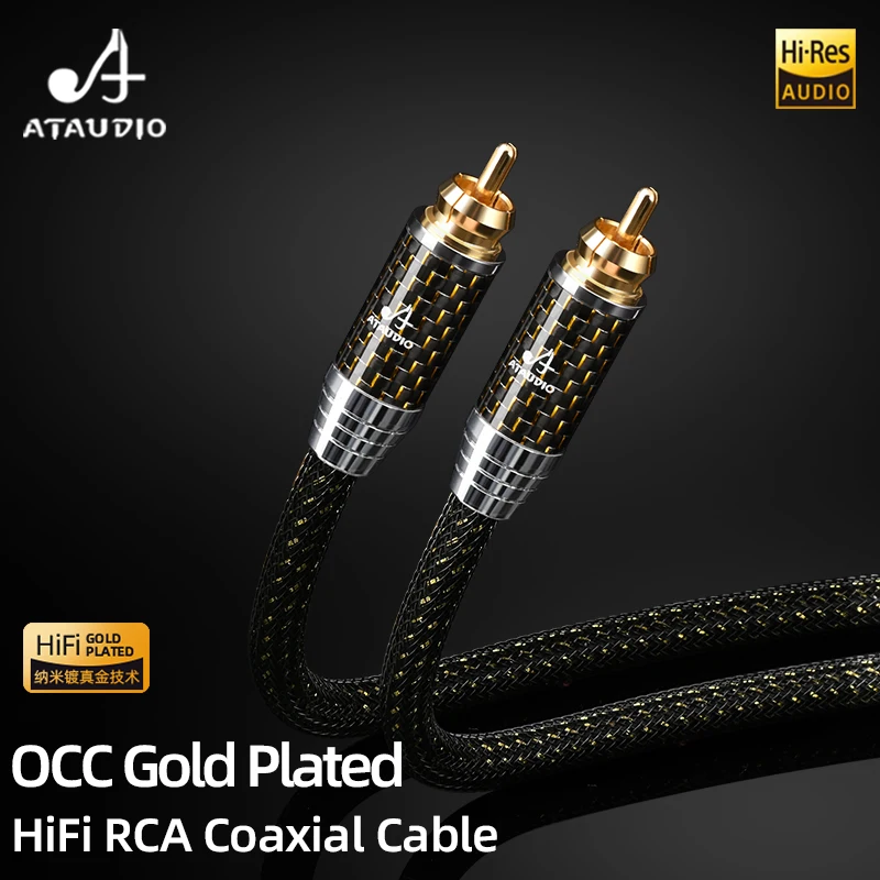 

HiFi RCA Coaxial Audio Cable Audiophile OCC Gold-plated RCA SPDIF Digital TV Amplifier Subwoofer Speaker Cable
