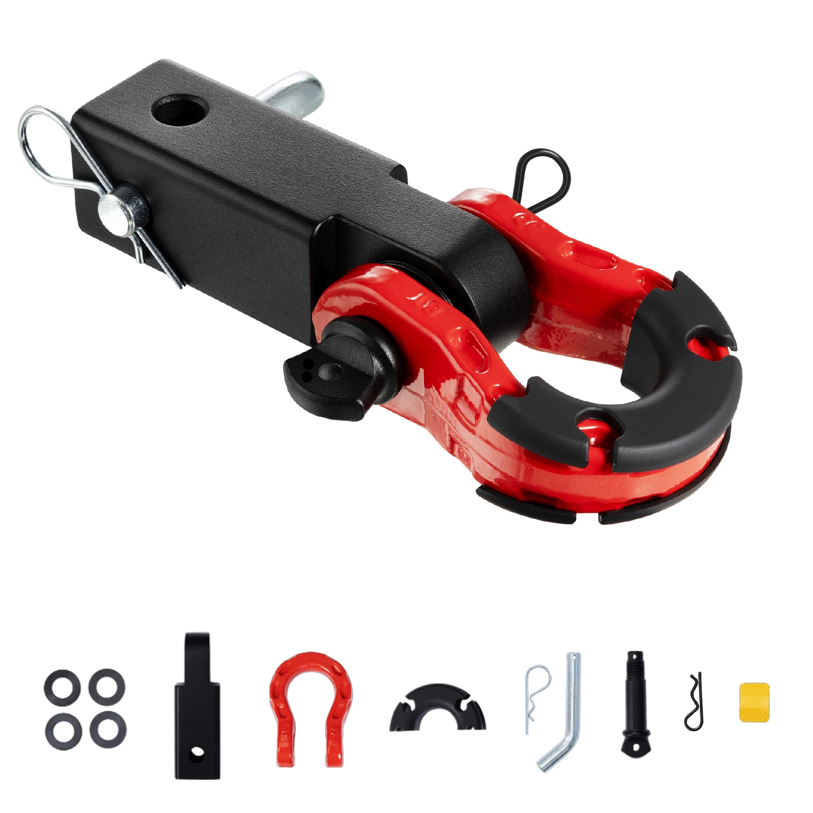 SucceBuy 2 "تكبل وصلة استقبال ثقب مزدوج الانتعاش تكبل كتلة مسحوق معطف وصلة دبوس D-حلقة لشاحنات الدفع الرباعي جيب على الطرق الوعرة #1