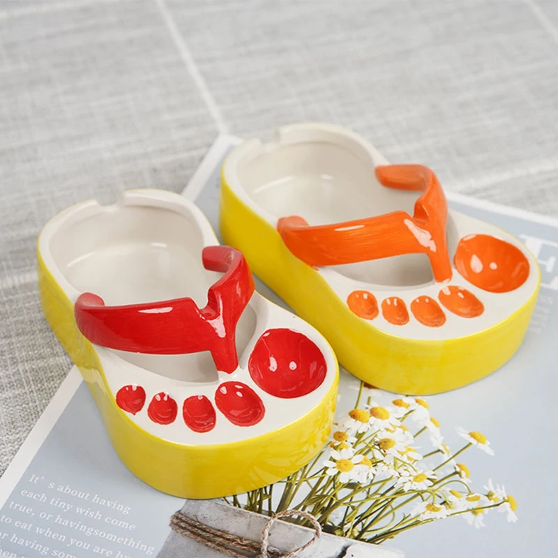 Cute Slipper French Fries Dish Flavorful Tomato Sauce Dipping Dish Cartoon Flip-Flops Plate  Tray Ashtray