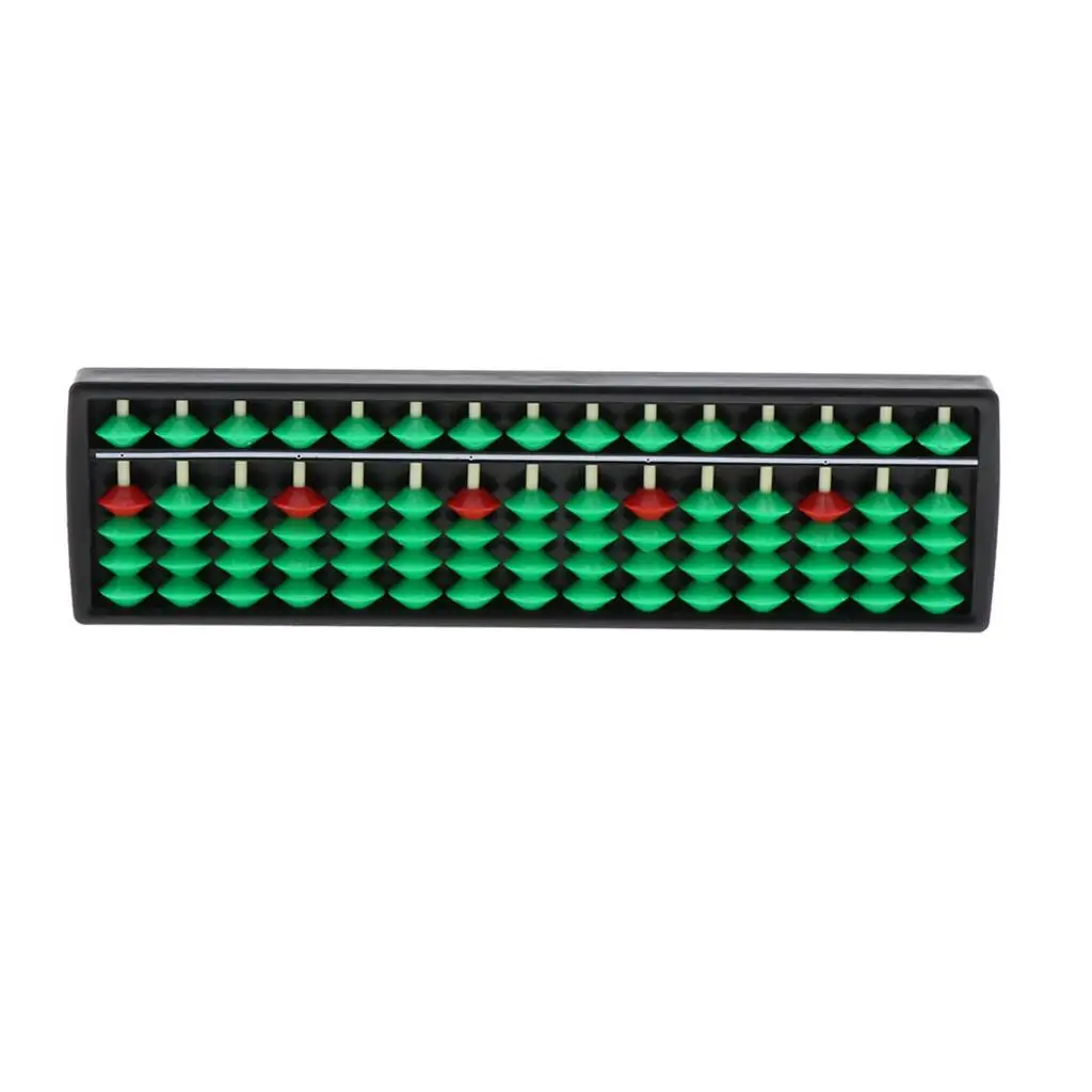 Plastic Chinese Abacus Calculating Tools Counting Frame 15 Digits - 23x6.5x2cm