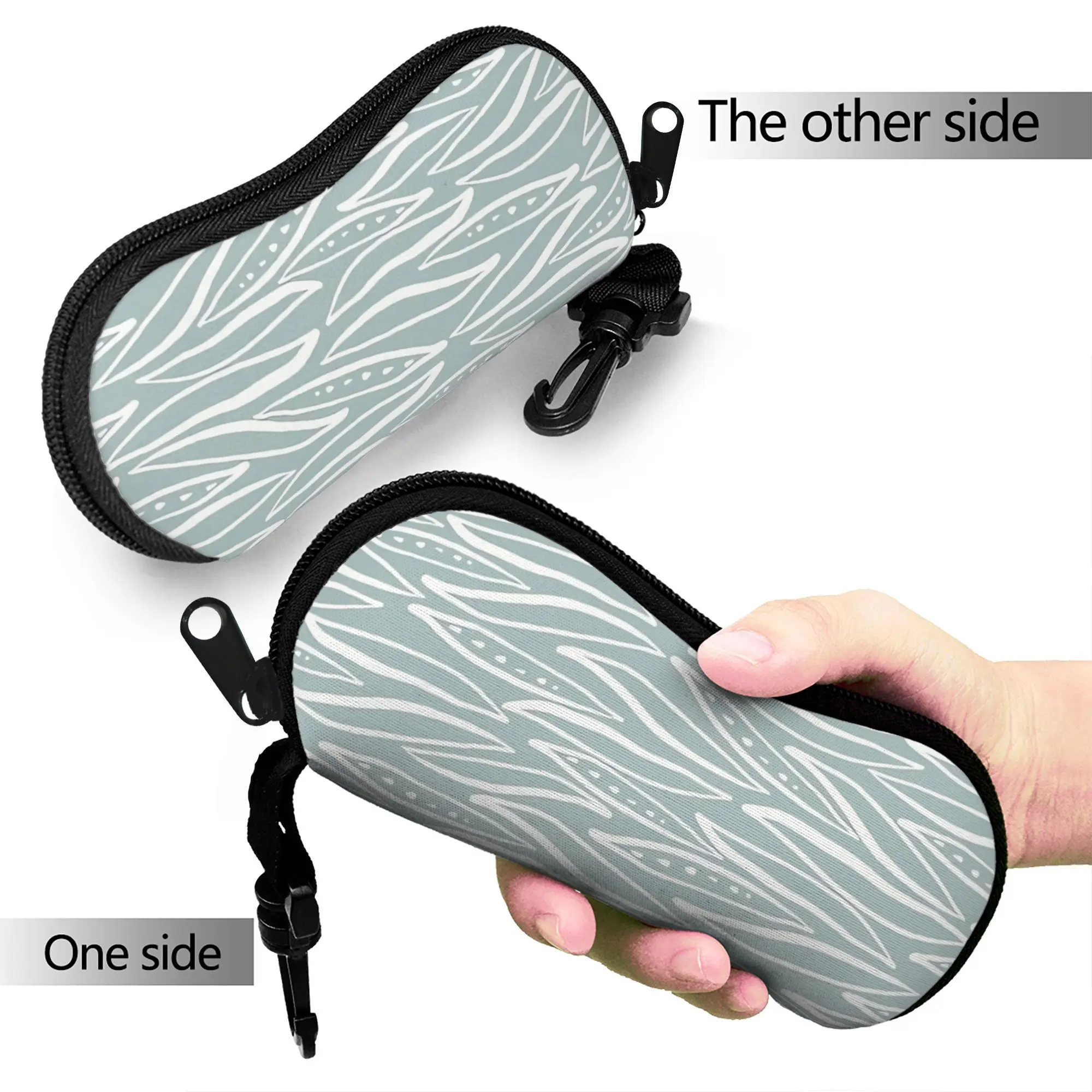 Bohemian  pattern Glasses Case Cover  Convenient Sunglasses Pouch For  Fashion Eyewear Organizer Zipper Eyeglass Cases Cover