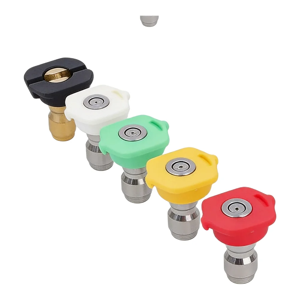 1pc Pressure Washer Swivel Coupling With 5 Interchangeable Spray Nozzle Tips 4500 PSI 1/4 Inch Female Quick Connector