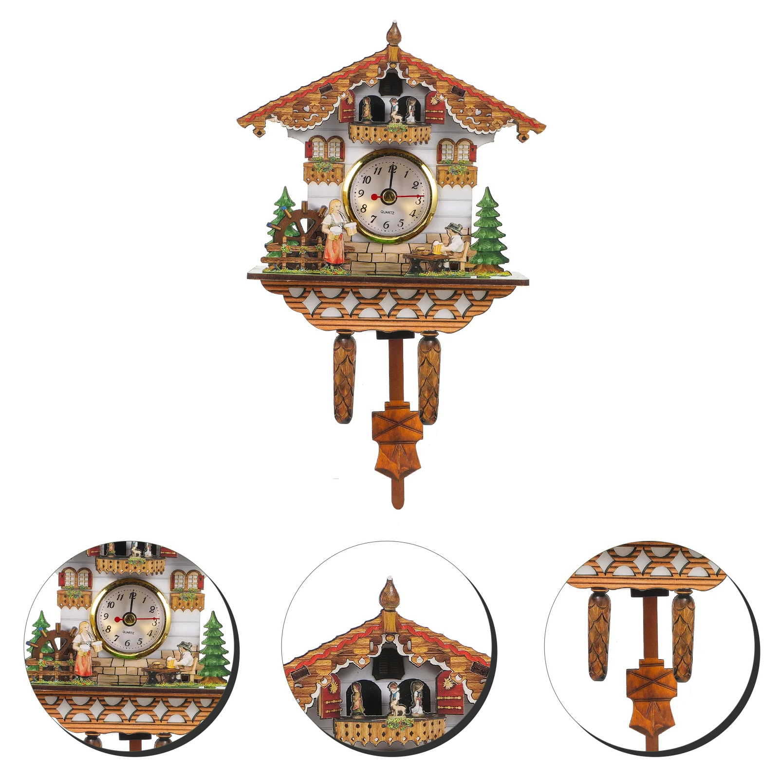 

Traditional Clock Home Living Room Cuckoo Vintage Decor Retro Bird House Plastic Decorative Wall Office