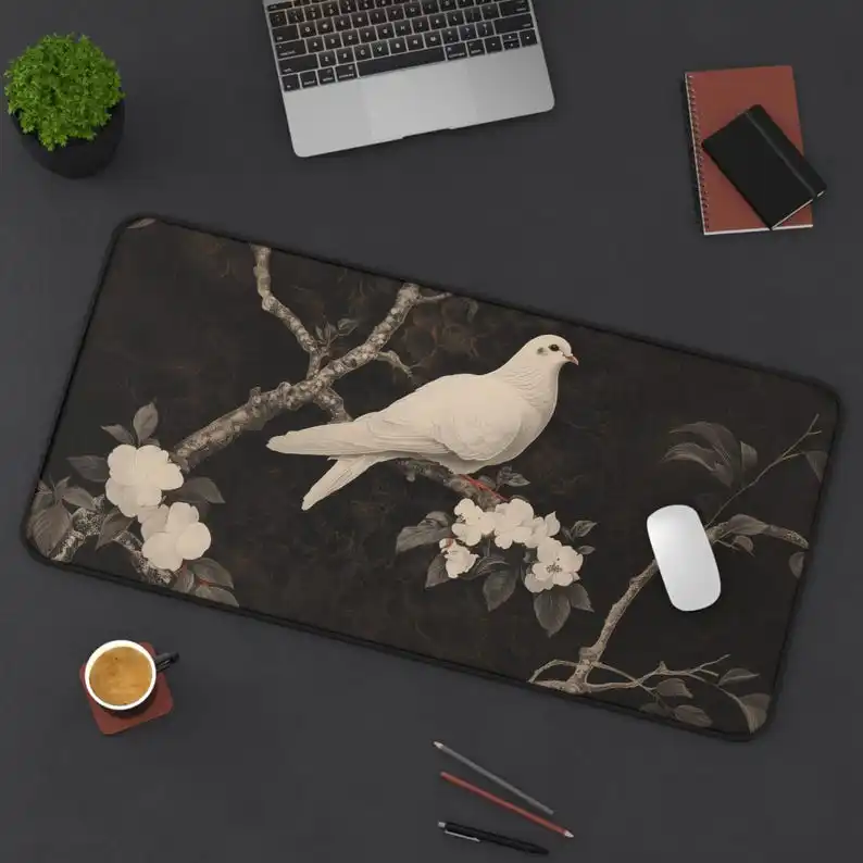 

White Dove Patterned Mouse Pad,a Cute Desktop Decoration,non-slip and Waterproof Gaming Mouse Pad, The Perfect Gift for Friends.