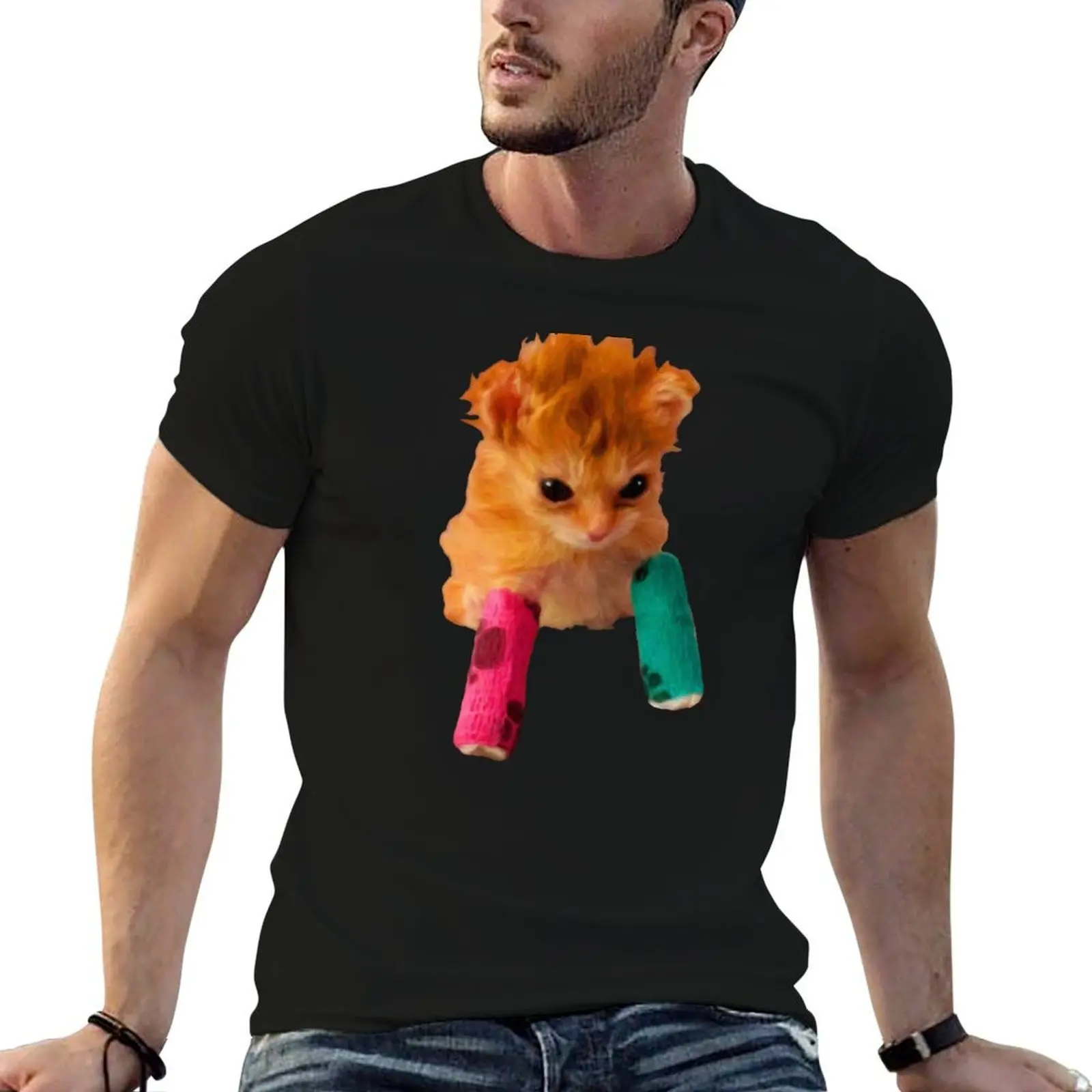 Tater Tot Cat: A Tribute to the Resilient Viral Kitten T-Shirt sports fans blue archive t shirts for men
