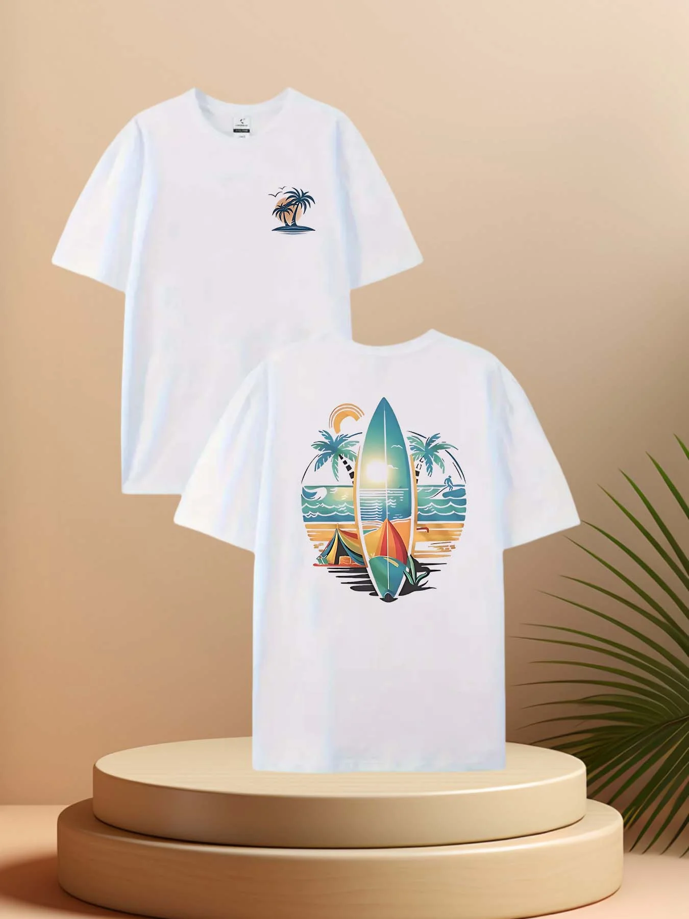 

Men's Trendy Double-sided Printed Short-sleeved Shirt Casual Round Neck Material Machine Washable Dedicated for Outdoor Sports
