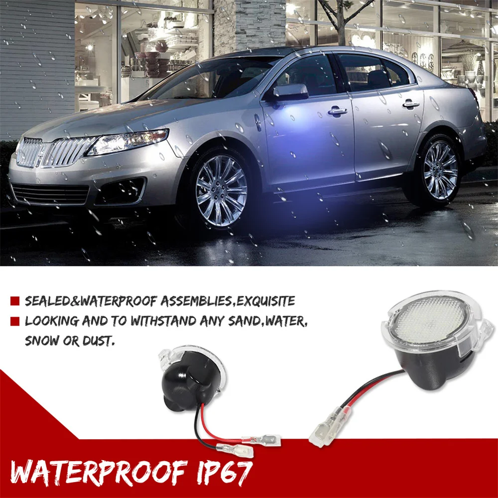 For Ford Taurus Edge Explorer F150 Flex For Lincoln Navigator MKX MKT MKZ For Mercury Sable LED Side Under Mirror Puddle Lights