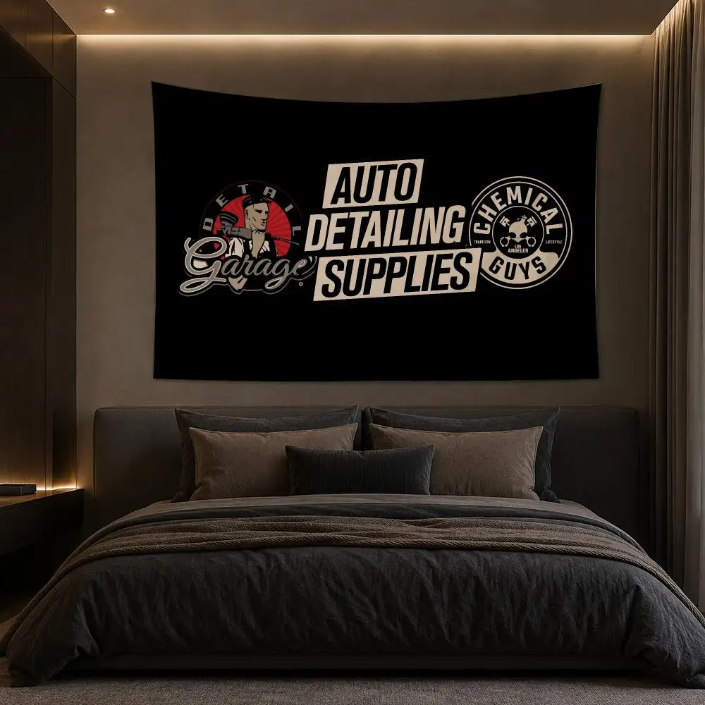 C-Chemical Guys Detail Garage Tapestry Bedroom Living Room Bar Party House Home Dorm Interior Wall Decor Background Banner