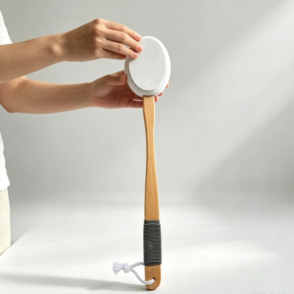 Multi‑Function Silicone Back Applicator Long Handle Shower Brush for Lotion Sunscreen Ointment Application