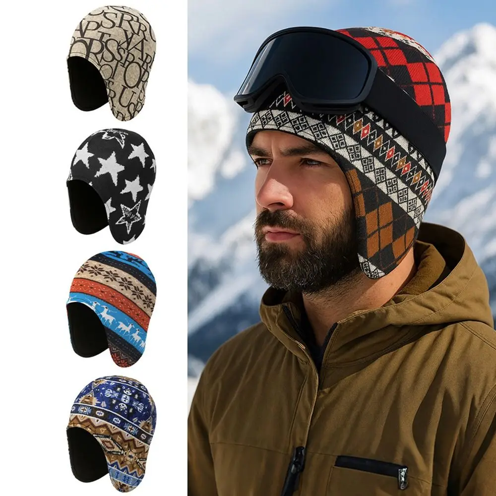 

Fashion Polar Fleece Warm Hat Solid Color Casual Cycling Cap Ear Protection Snow Ski Caps Winter