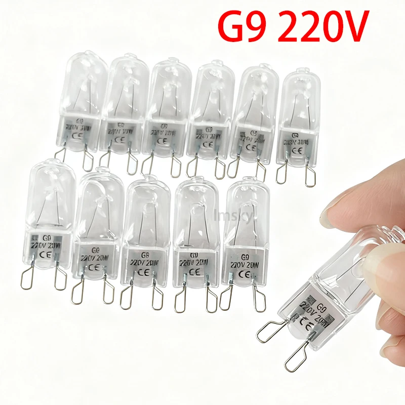 10 Stück 20 Stück G9 Eco Halogen-Glühbirnen G9 220V 20W / 25W / 40W / 60W Kapsel-LED-Lampenbirnen Eingefügte Perlen Kristall-Lampenbirne