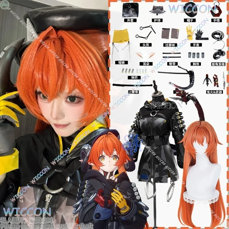 

Костюм Орфи Джирай Кэй, модная аниме-игра Zenless Zone Zero, косплей, панк, искусственная форма, платье, готическое пушистое хвостовое ушко, Хэллоуин