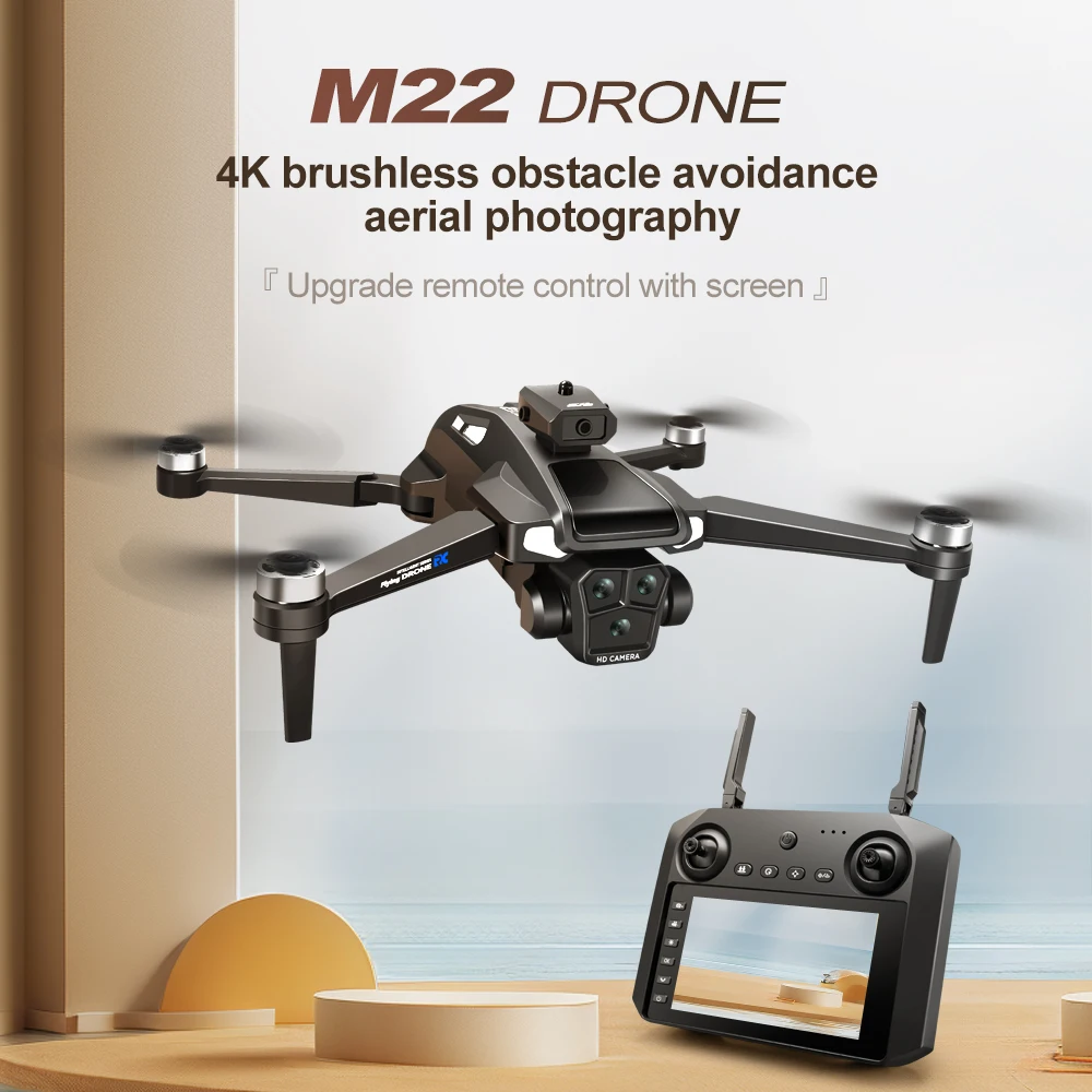 

New M22 Drone 8K Professional HD Dual Camera Brushless Obstacle Avoidance Aerial Photography Foldable Quadcopter Toys Gifts
