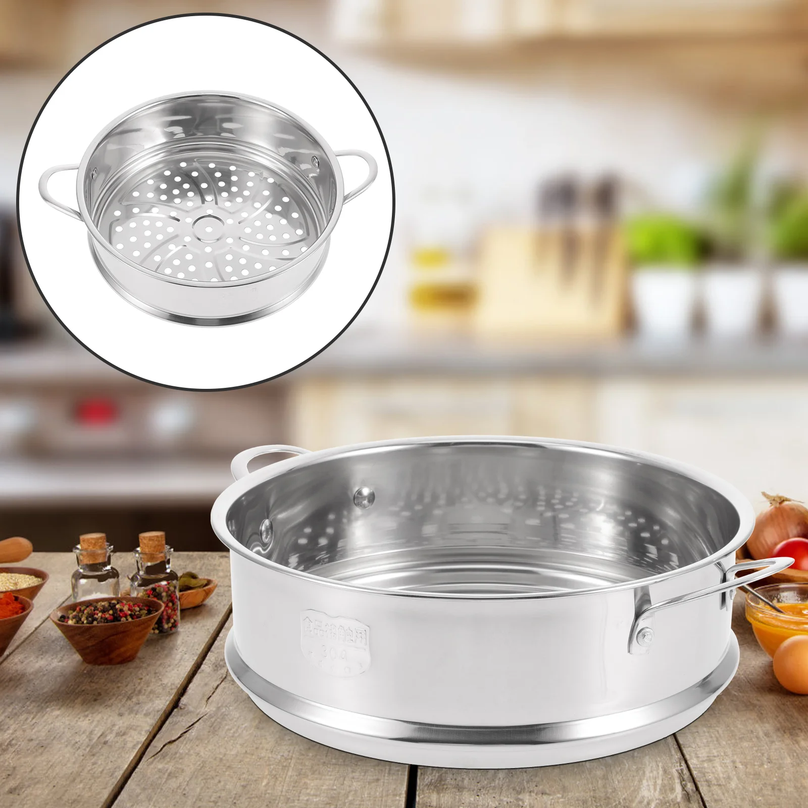 20 Cm Stainless Steamer Pot Juicer Machines Cookware Grid Tamale Handle Bun Baby